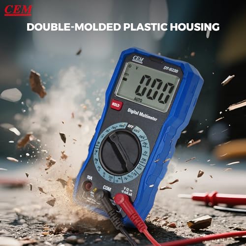 Image of CEM DT-923B 2000 Counts Compact Digital Multimeter, Diode Check, Continuity Test