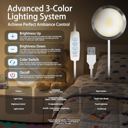Image of LED Lamp Kit 001 with Charger for Bambu Lab 3D Printer Parts