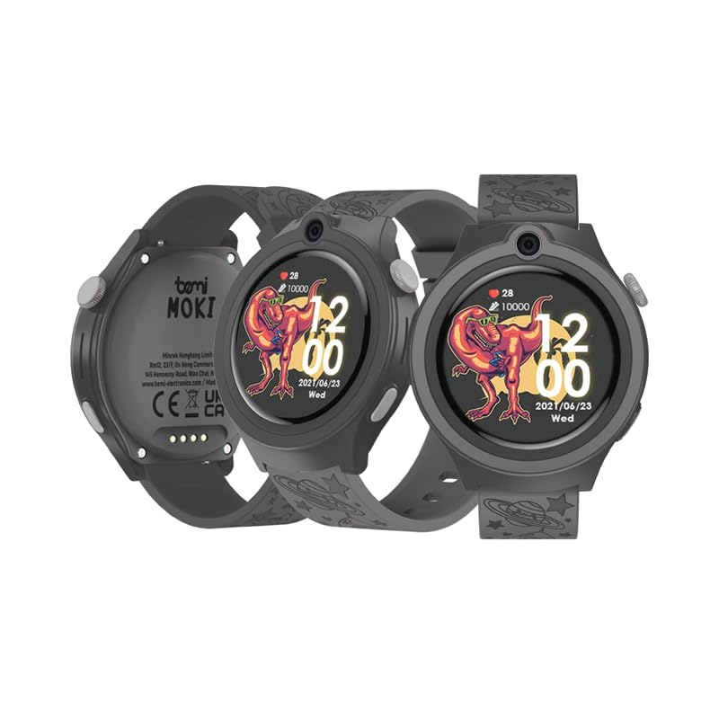 BEMI Moki Smartwatch dla dzieci 4G LTE z GPS, wideorozmowami, SOS i GEO-ogrodzeniem, ekran dotykowy 1,32 cala, IP67, Nano SIM, 550 mAh, fioletowy