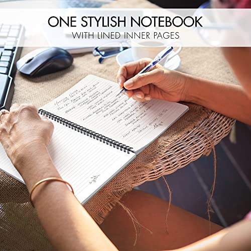 Aesthetic Spiral Notebook Journal For Women - Cute Dark Green 10.5" x 8.5" College Ruled Notebook With Large Pockets And Lined Pages - Perfect to Stay Organized and Boost Productivity at Work or - Image 3