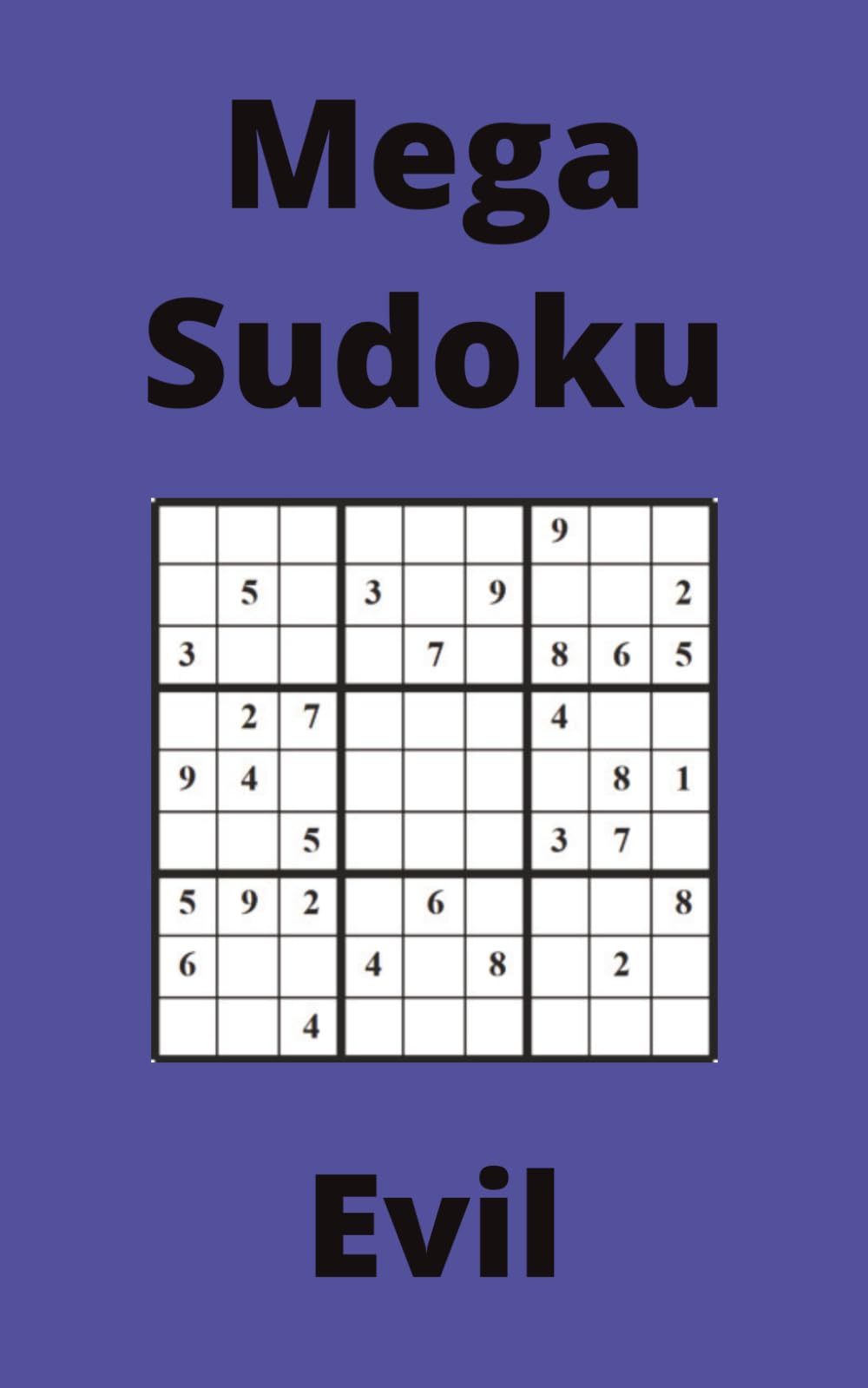 Blue Mega Sudoku Book, 9x9 Puzzles, 150 Pages, 5x8, Evil