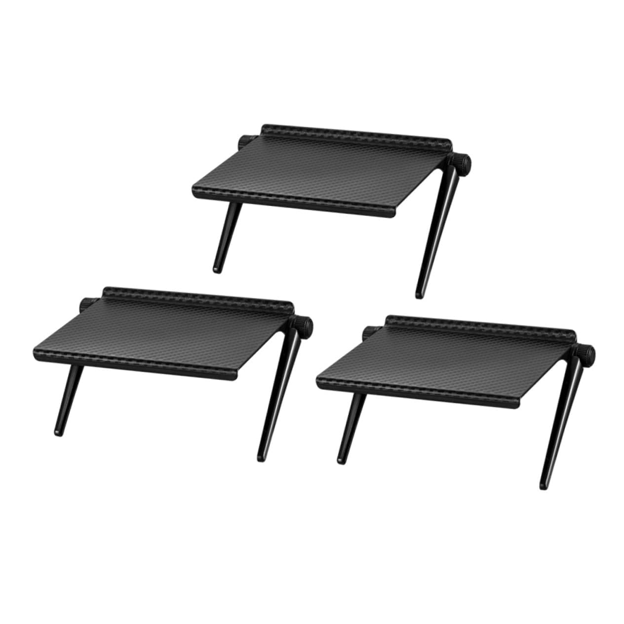 2 Ripiani TV Qwork - Mensole Per Schermo Per Xbox, Router, Decoder - Nero 31x12cm - Foto 2