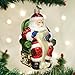 Old World Christmas Santa Checking His List Glass Blown Ornament for Christmas Tree, Handcrafted Holiday Decoration, Santa Collection