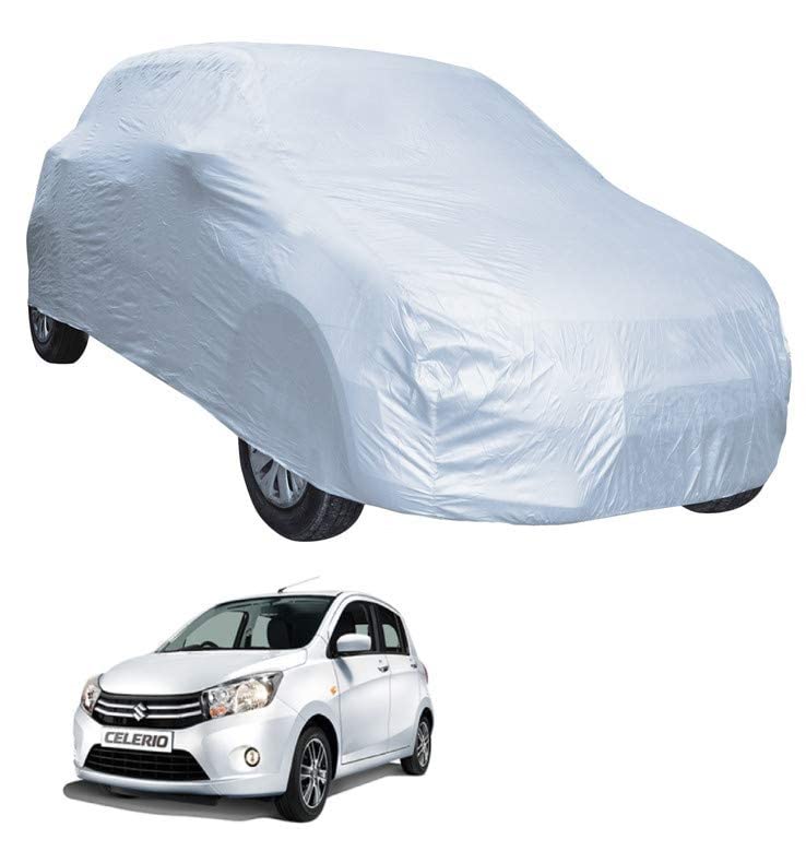 Image of Auto Hub Car Cover Compatible with Maruti Celerio with Weather Proof, Triple Stitched, Celerio Car Cover- Plain Silver