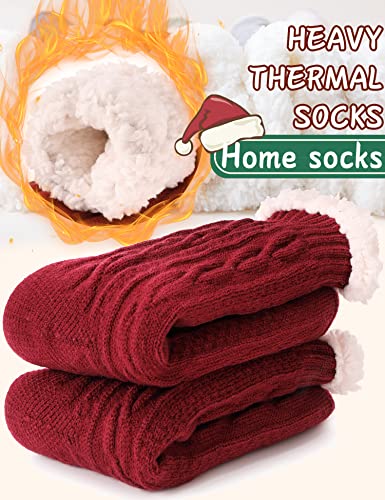 Image of EBMORE Women Slipper Fuzzy Socks Fluffy Cozy Cabin Warm Winter Soft Thick Comfy Fleece Non Slip Home Socks