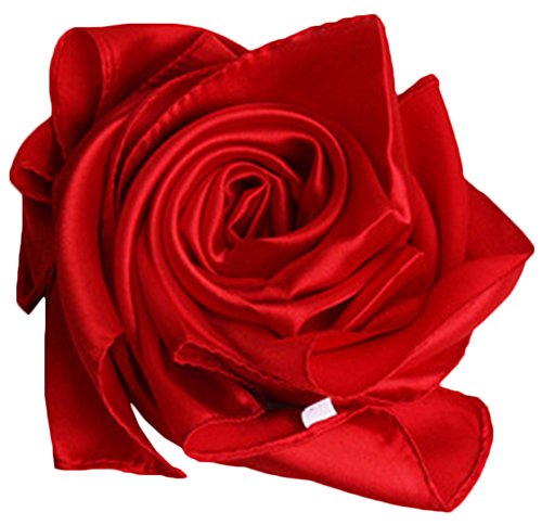 X&F Women's Solid Stain Charmeuse Neckerchief Square Scarf 23" * 23"3