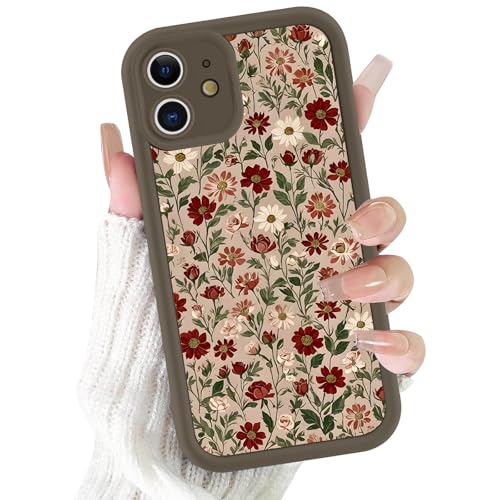 Coque de téléphone rétro à fleurs pour iPhone 12 Mini