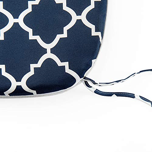 Pcinfuns Indoor/Outdoor All Weather Chair Pads 16" X 17" Seat Cushions Garden Patio Home Chair Cushions, Set Of 2 (Navy Blue) #TOP3