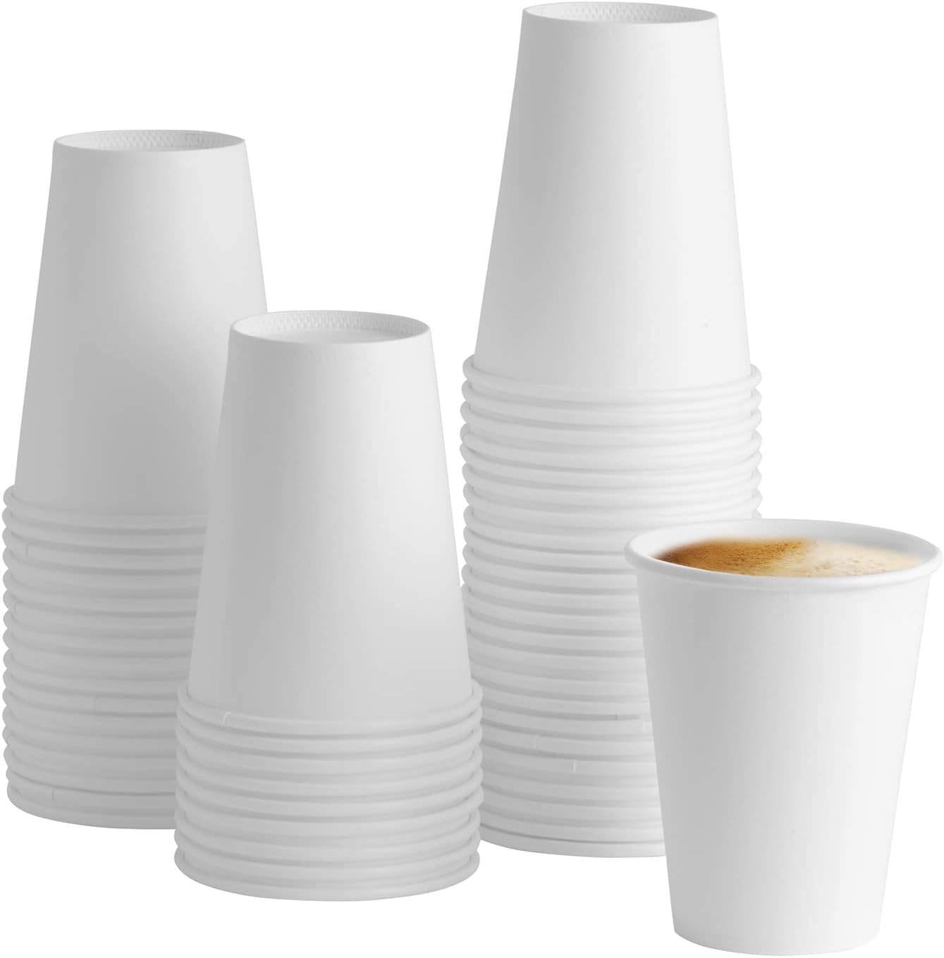 Comfy Package [100 Pack] 12 oz. 350 ml White Paper Hot Cups Coffee
