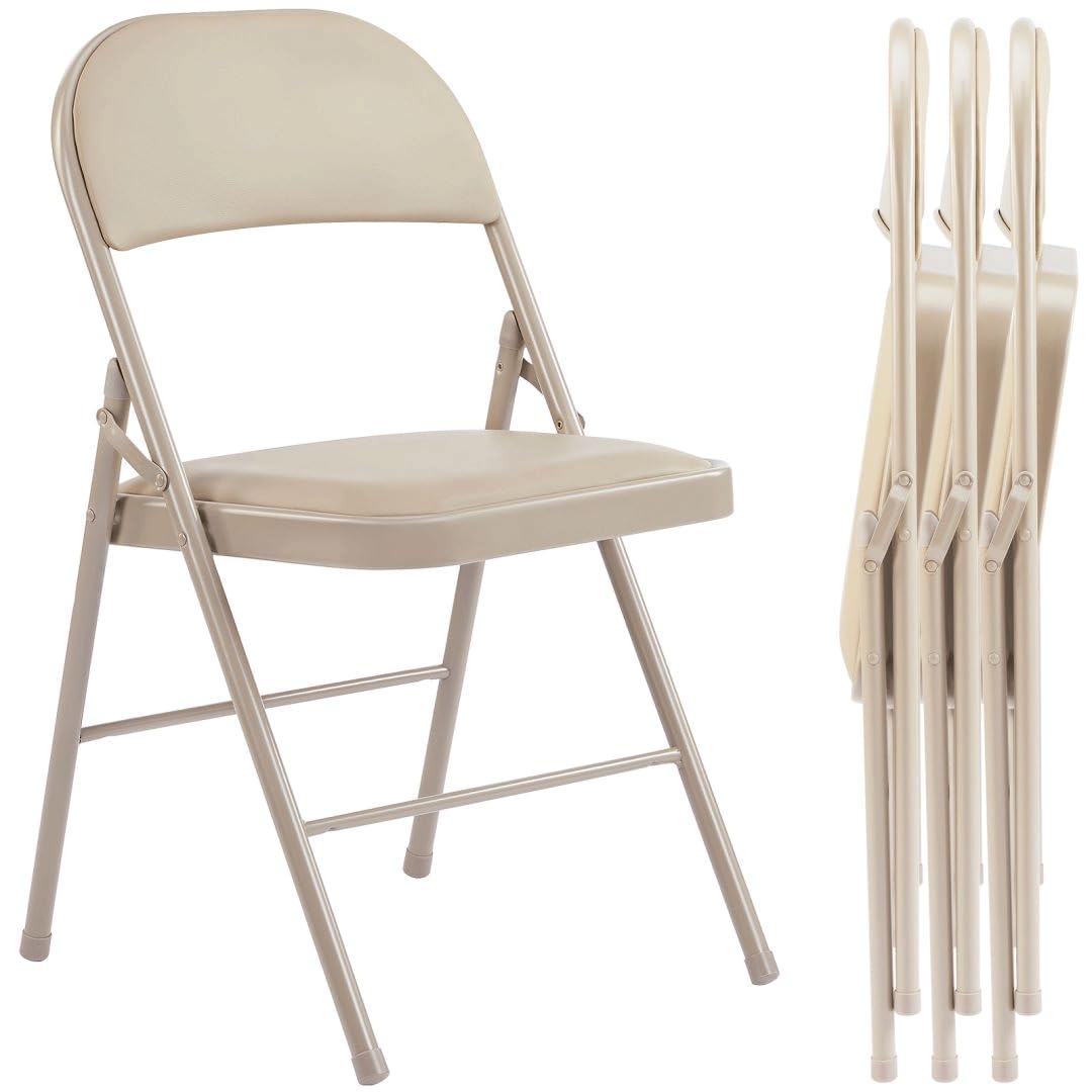Amazon.com: UOCFYK Padded Folding Chairs Set of 4, Portable