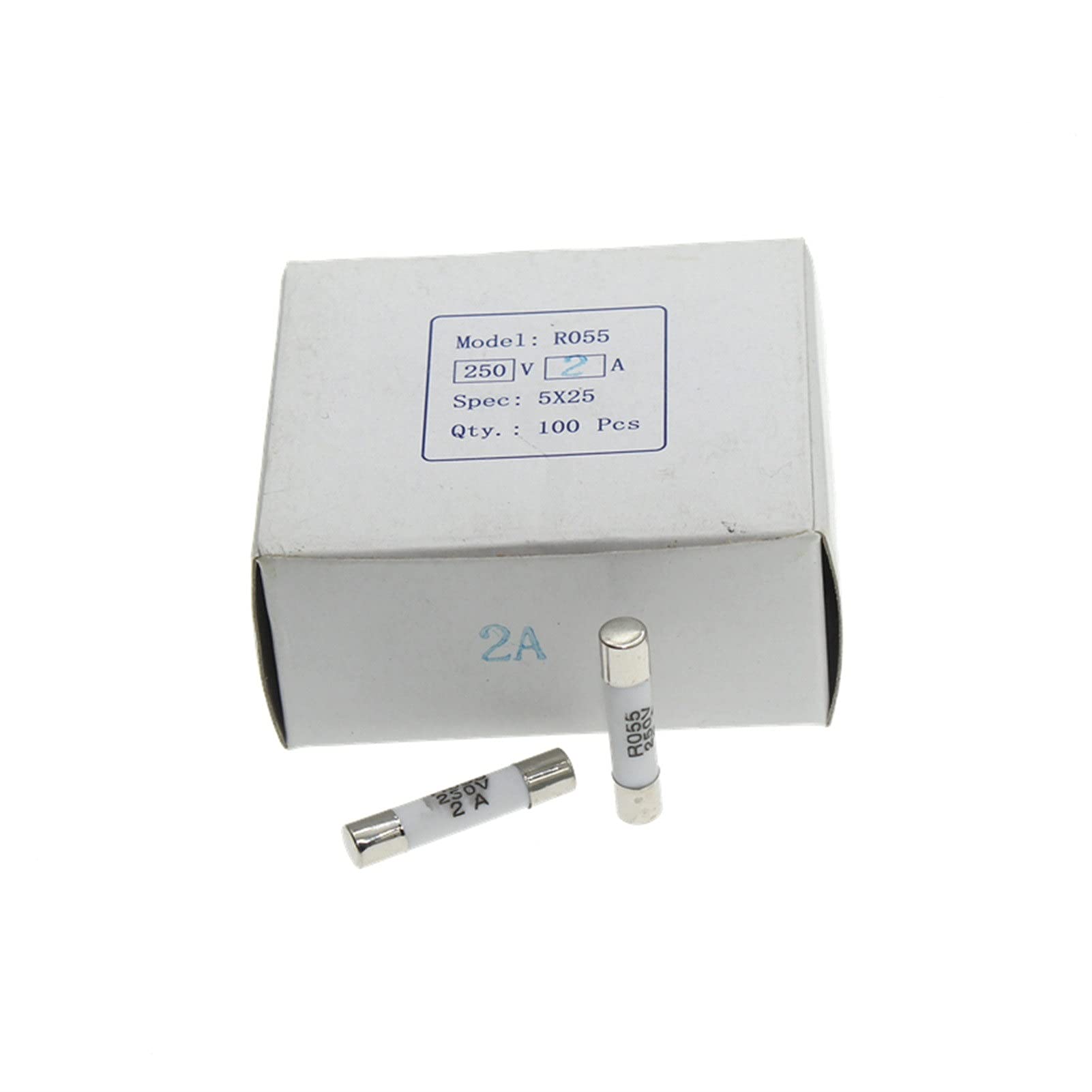 Bezpieczniki 100 sztuk RO55 Szybko dmuchane ceramiczne bezpieczniki 525mm 250V 0,5A 1A 2A 3A 4A 6A 8A 10A 15A 20A 25A 30A 5x25(100pcs 20a)