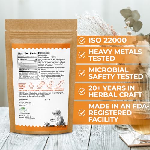 Image of 4 oz. Calendula Tea Dried Calendula Flowers Herb Herbal Marigold Tea - 113g Herb