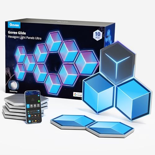 Govee Glide Hexagon Light Panels Ultra, RGBIC 3D...