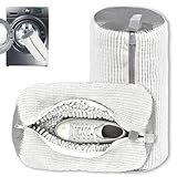 NXPUXP 2 Pcs Schuhwaschbeutel Waschmaschine,Schuhe Waschbeutel Sneaker,Anti-Verformung Sneaker Waschbeutel,Perfekt für Schuhschutz (Weiß)