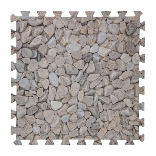 WERKA PRO Dalle für Schwimmbad mit Kieselsteinmuster 50x50cm 1cm Dicke 8 Stück