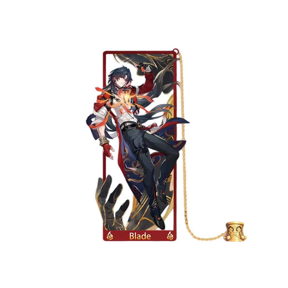 1PC Honkai: Star Rail Figure Metal Bookmark Game 9cm Bookmark with Chain Stationery Gift (Blade)