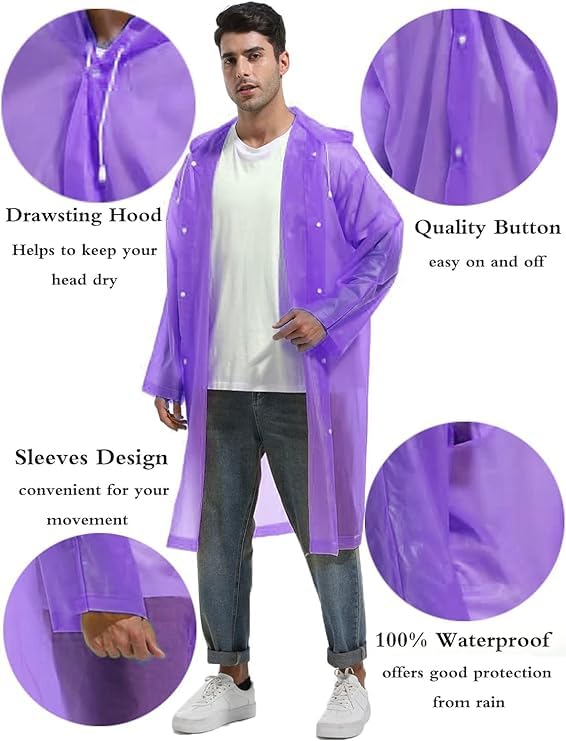 Image of Unisex Adults EVA Waterproof Rain Coat 1Pc
