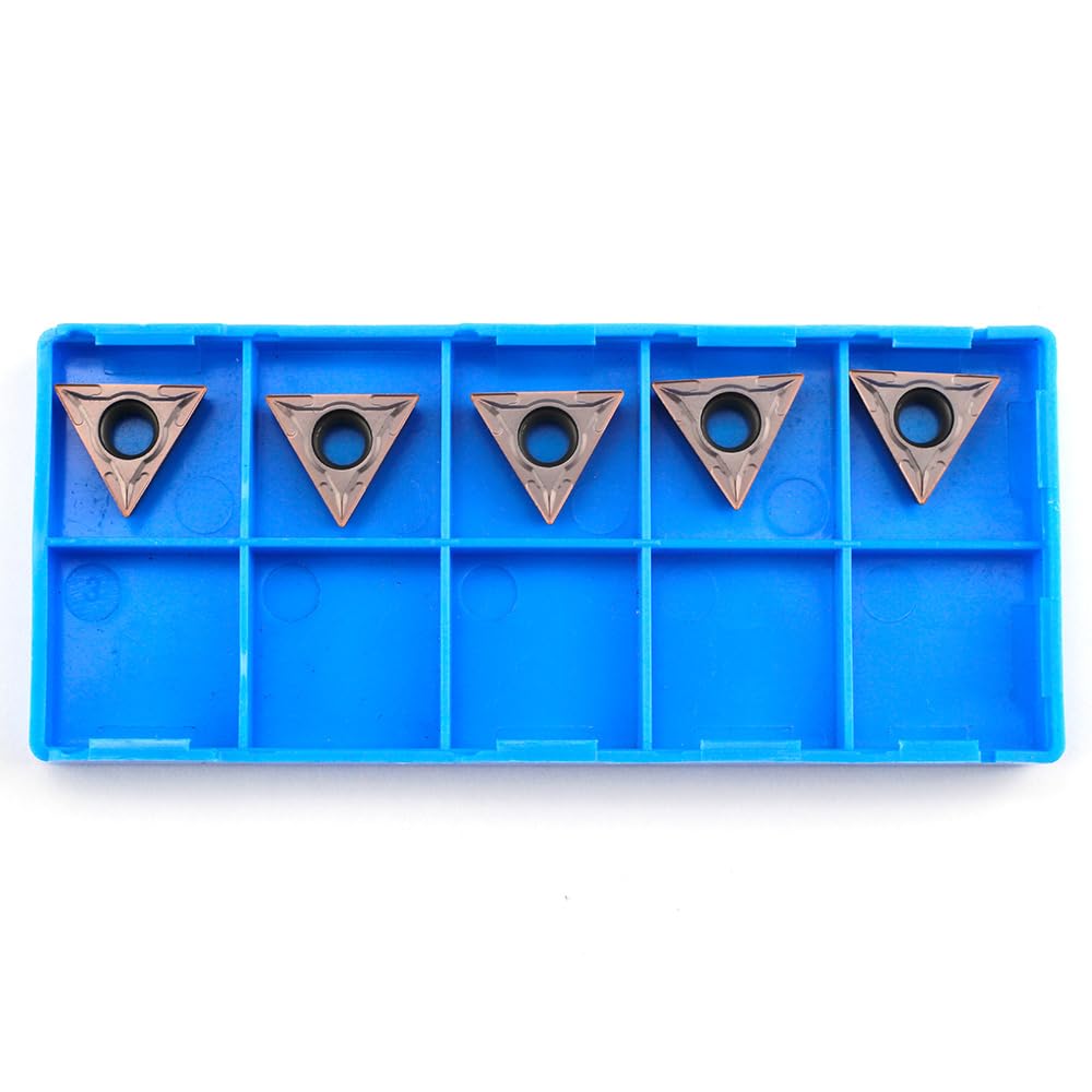 Carbide Turning Inserts TCMT16T304 TCMT32.51 Carbide Inserts for Lathe Turning Tool CNC Lathe Turning Tool Holder Indexable Inserts for Steel Metal Machining, 5 Pieces