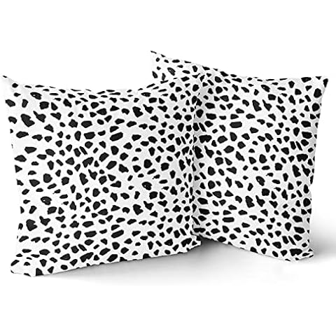 Granbey Polka Dot Throw Pillow Cover 2pcs Animal Print Pillow Covers 18x18 Inch Dalmatian Pillow Cover Polka Dots Decorative Throw Pillow Covers Dalmatian Spots Dog Dots Pillowcase Cushion Home Décor Cover