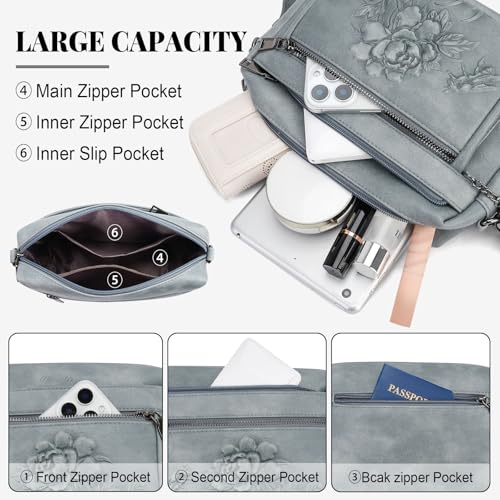 Image of Crossbody Bags for Women, Vegan Leather Embossed Crossbody Purse | Trendy Lightweight Design with Adjustable Strap, Spacious Interior for Daily Essentials, Ideal for Travel and Gift Giving