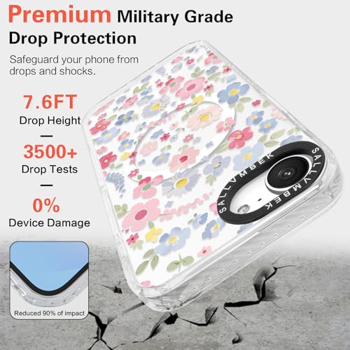 Coque iPhone 16e magnétique avec fleurs mignonne : le cadeau idéal - 4