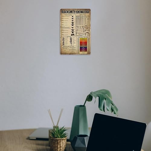 Miniatura 5 de Anvils For Blacksmithing Knowledge - Letrero de hojalata de herrero forja de metal, cartel de herrero, letrero de yunque de herrero, 8 x 12 pulgadas