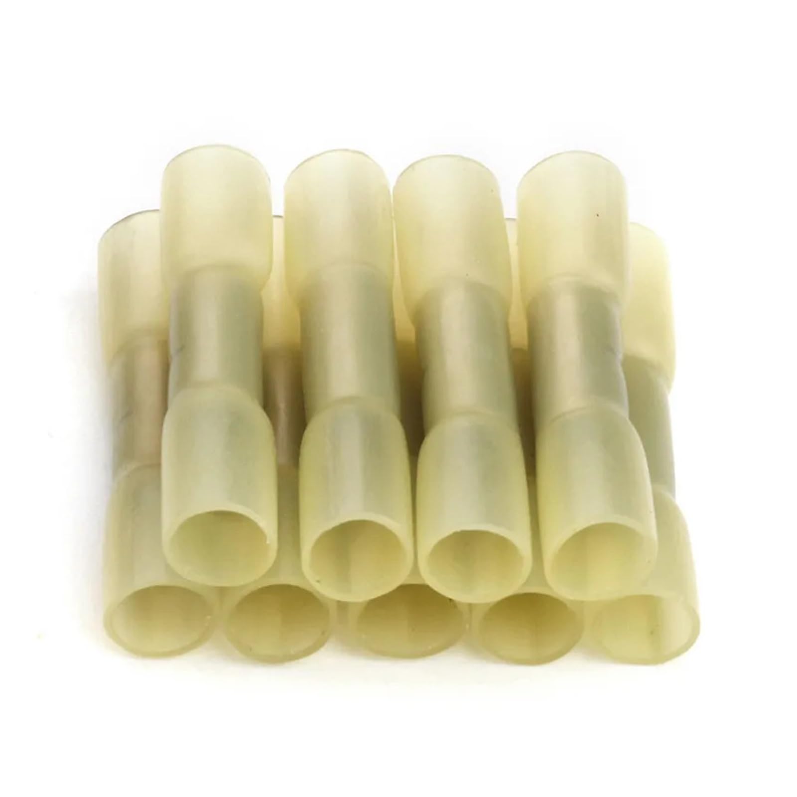 ZDVHOMCB YT 10PCS Yellow Heat Shrink Butt Cable Wire Connectors Terminals Splice Crimp Terminals Insulated AWG 12-10