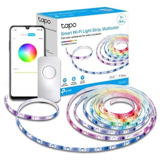TP-Link Tapo RGBIC Ruban LED 5m, Bande LED Connectée WiFi, LED Chambre RGBIC Multicolore, Zones de couleurs personnalisées, Contrôle via App, Commande vocale Alexa et Google (Tapo L920-5)