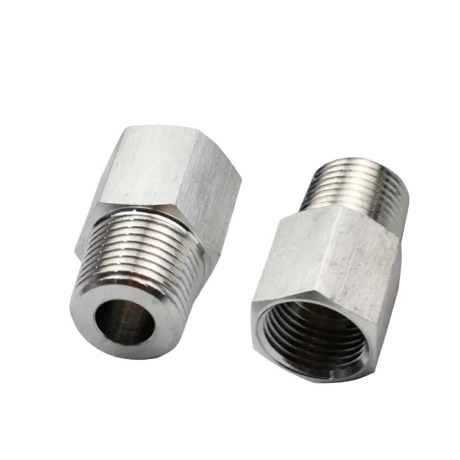 RUAJOGYNVM 1/8" 1/4" 3/8" 1/2" BSPP Female to Male 304 Stainless Steel Reducer Bushing Pipe Fitting Connector Coupler High Pressure Gauge(1l8 BSPP - M6x1) RUAJOGYNVM