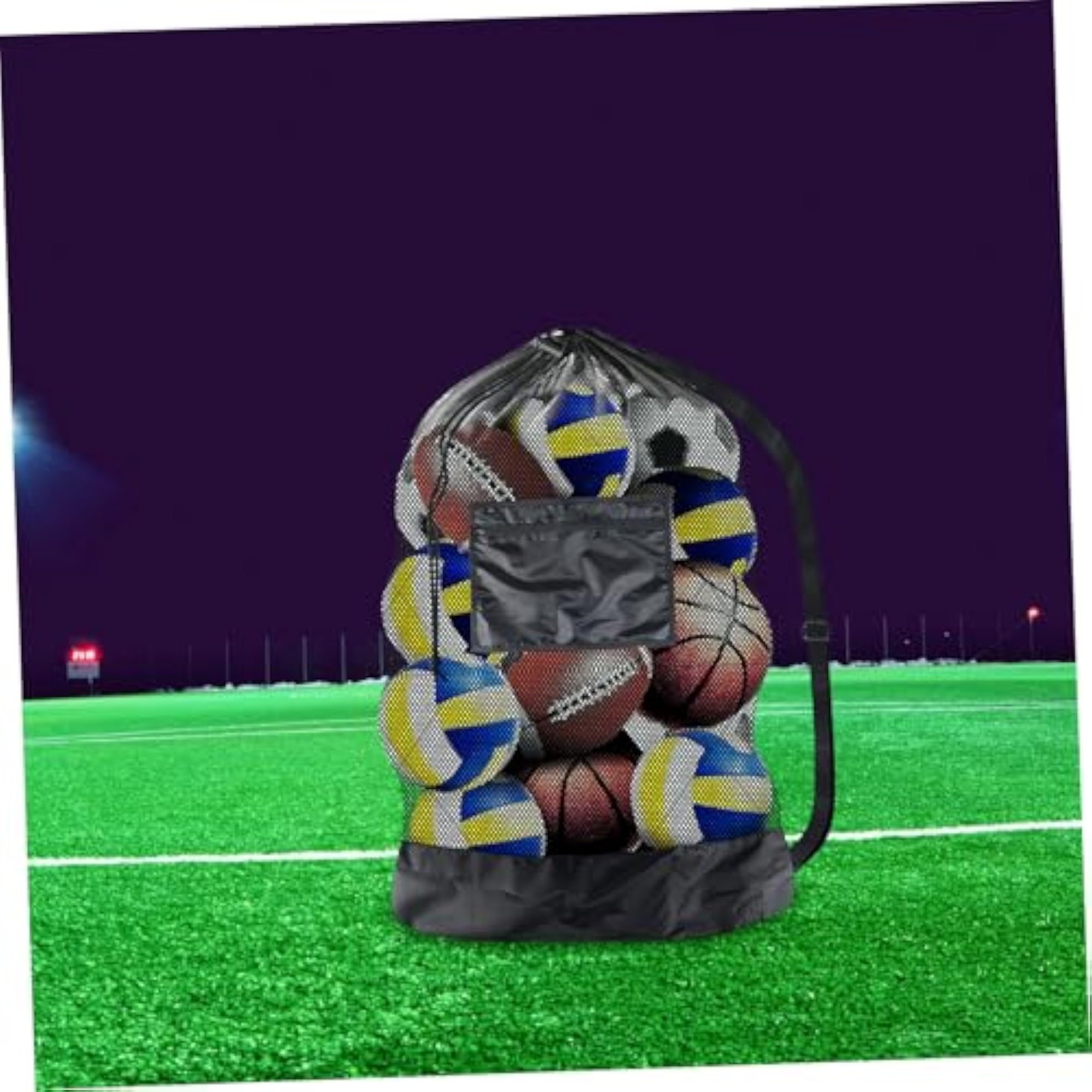 Portable Drawstring Mesh Bag, Sports Carrier