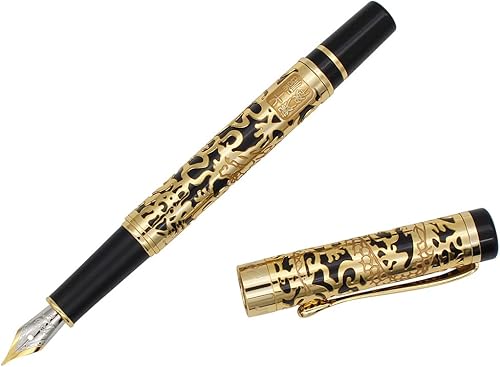 Miniatura 4 de Gullor Pluma Fuente Avanzada Jinhao 5000 Dragon Year Dorado con Negro