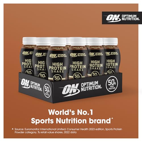 ON High Protein Shake Bottles, Ready To Drink Healthy Snacks, No added sugars, low fat, Post Workout Snack for Men and Women, Chocolate Flavour, 12x500ml, Packaging may vary - Image 4