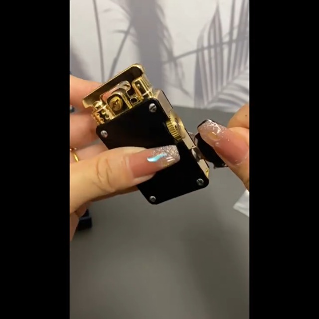 Encendedor Retro de Aceite con Cuero Verde miniatura 7