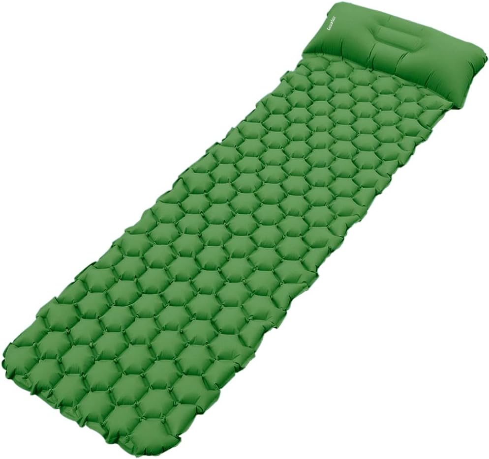 Deeplee Camping Mat, Self Inflatable Sleeping Mat with Pillow, Ultralight Camping Bed Camping Roll Mat Sleeping Pad for Outdoor Backpacking, Camping, Hiking