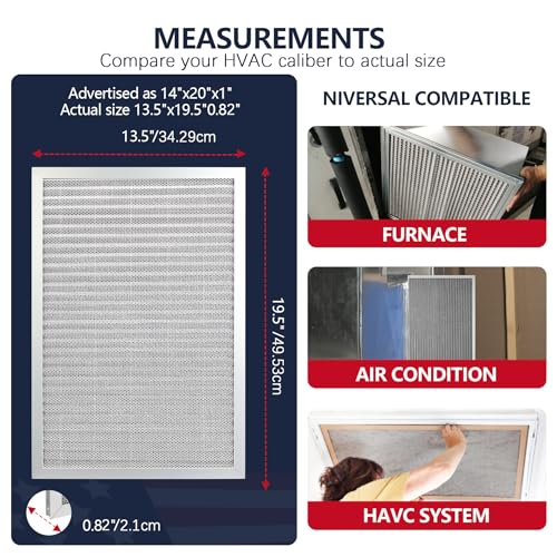 Image of 14x20x1 Electrostatic Air Filter, 8 Stage Washable Aluminum AC /HVAC Furnace Filter, Reusable Lifetime Permanent Air Filter, Easy to Clean,Increases Airflow(Actual Size:13.50x19.50x0.82)