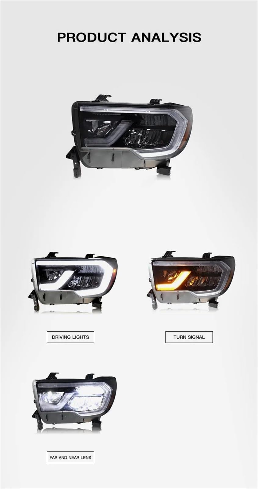 Migliora la sicurezza della guida notturna Accessori Per Auto Faro Anteriore Lampada Fari Per Per Toyota Per Tundra Per Sequoia 2007 2008 2009 2010 2011 2012