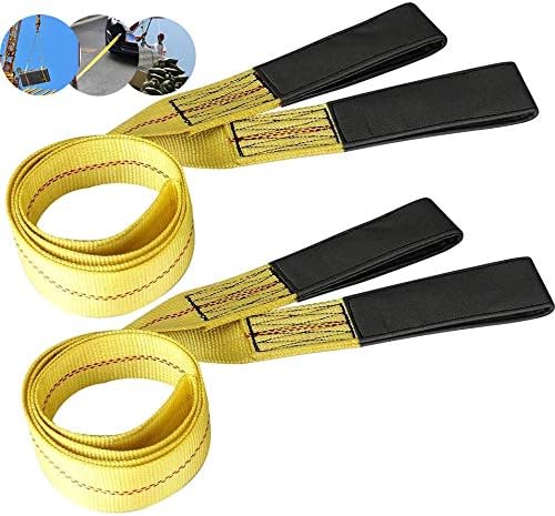 CarBole 1.8m x 5cm Lifting Sling with Flat Loop, Pack of 2pcs Strong Heavy Duty Duplex Polyester Webbing Cargo Lift Sling Strap Strop, Max Breaking Strength 9000lbs