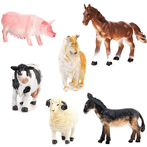 Preisvergleich Produktbild LEORX Bauernhof Tierfiguren Spielzeug - 6pcs