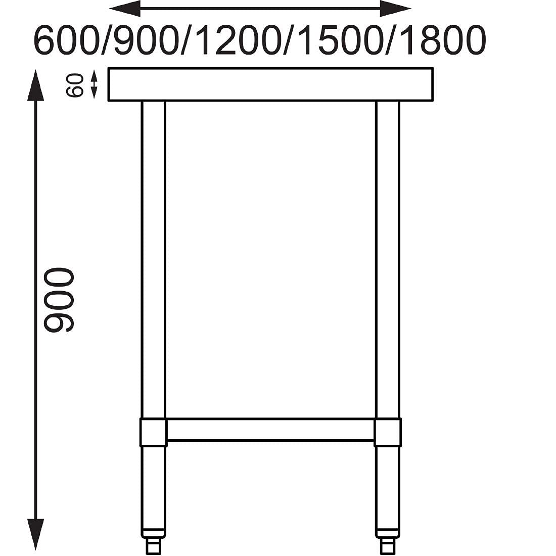 Vogue Stainless steel preparation table 1800 mm