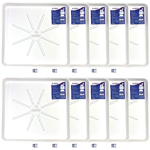 Washing Machine Pan - Undrilled Washing Machine Drain Pan for Floor Protection - Washing Machine Tray - Drain Pan for Washer and Dryer - 1" Drain Fitting - White - 1 Pack
