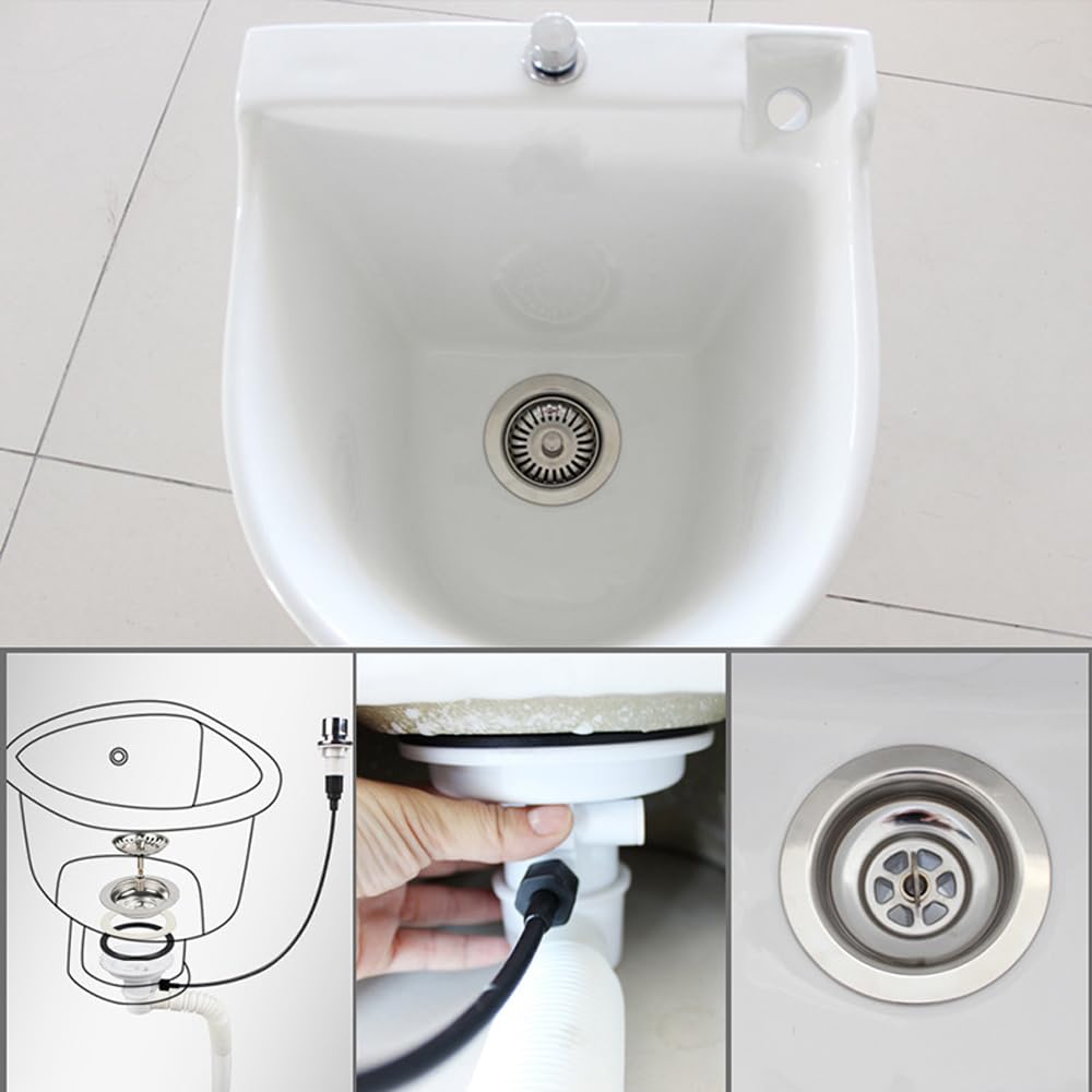 Sarini Vanne Excentrique à Panier-Filtre avec Corde Raccord de vidange Excentrique Rotatif Évier G1-1/2 Pouce Diamètre 114 mm pour Solutions de Drainage d'évier de Cuisine et de Lave-Vaisselle
