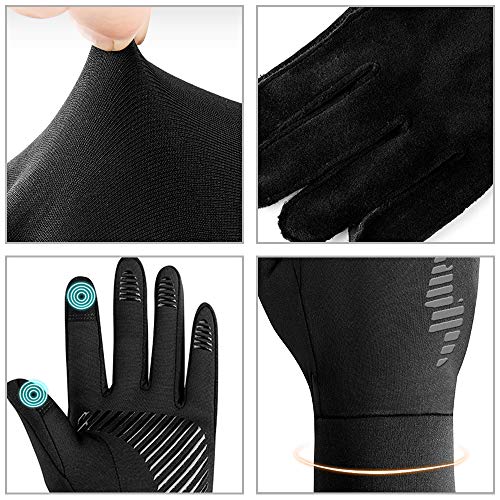 Luvas esportivas, Andoer Luvas Repllent de Água Esportiva com Tiras Refletivas Homens Mulheres Luvas