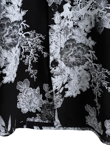 Image of JOTOOK Mens Hawaiian Shirt Short Sleeve Button Down Tropical Shirts Casual Floral Summer Beach Shirt