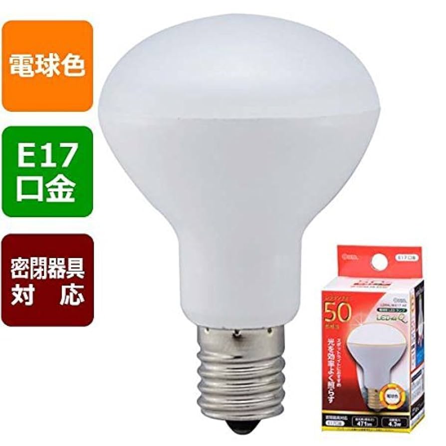 (未使用･未開封品)　オーム電機 LED電球 ミニレフランプ形 50形相当 E17 電球色 [品番]06-0769 LDR4L-W-E17 A9 wyeba8q Amazon | オーム(OHM) オーム電機 LED電球 ミニレフランプ形 50