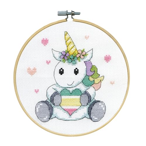Unicorn Counted Cross Stitch Kit with Hoop