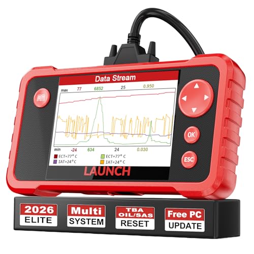 LAUNCH CRP123 V2.0 OBD2 Scanner-2026 New Model Engine/ABS/SRS/Transmission Diagnostic Scan Tool SRS Airbag Code Reader,3 Reset Oil Service/Throttle Relearn/SAS Reset,Lifetime Free Update
