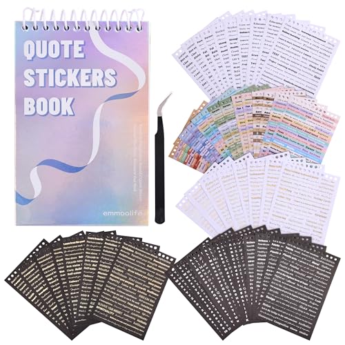 Image of 3000+ Pcs Word Stickers for Journaling, 50 Sheets Gold Foil Art Scrapbook Quote Stickers for Junk Journal, Scrapbooking Supplies Small Talk DIY Decorative Gift for Women Teen Girls