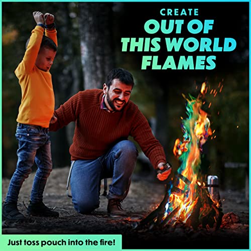 Magical Flames Cosmic Fire Color Packets - 12-Pack Colorful Fire Packs - Magic Colored Flame For Campfires, Bonfire & Outdoor Fire Pit - Color Changing Fire Camping Accessories For Kids & Adults #TOP1