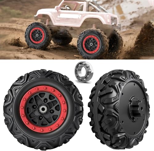 2 Pack 30CM/11.8'' PU Solid Rubber Tire for Power Wheels Alligator Tires Wheels Upgrade,1.2CM/0.47in Aperture Front/Rear Gator Wheel for Car/SUV/UTV/ATV Replacement Parts,Free Coupler (11.8in tires)