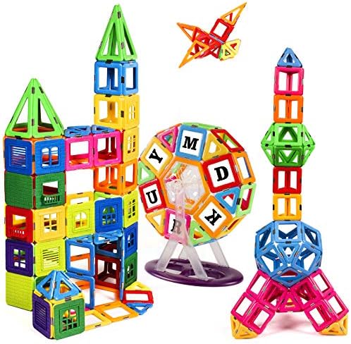 KIDCHEER Upgraded Magnetic Tiles STEM Toddler Toys for 3+ Year Old Boys and Girls 134PCS Educational Toys for Kids 3D Magnet Building Blocks Gift - Compatible with Major Brands Blocks